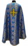  Priest vestments, blue brocade, pokrovsky cross, Greek Cut