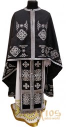 Priest vestments, black gabardine, Greek Cut - фото