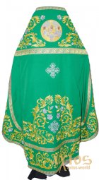 Priest Vestment,  Embroidered on Green Gabardine - фото