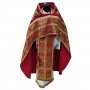Priestly vestments, combined of red brocade, fabric "Kiev cross"