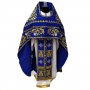 Priest vestment, embroidered on gabardine, embroidered icon of Our Lady