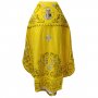 Priest`s vestment, embroidered on yellow gabardine