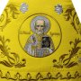 Priest`s vestment, embroidered on yellow gabardine