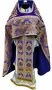 Combined priestly vestment, shoulders embroidered on velvet, the main fabric is purple brocade