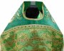Priest vestments combined, shoulders embroidered on velvet, main material - green brocade, solar cross