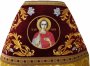 Priestly vestments, combined, shoulders embroidered on velvet, the main fabric is yellow brocade