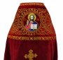 Priest vestments, red velvet, embroidered lace with embroidery "Circles"