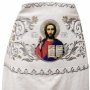 Priest vestments, white velvet, embroidered icon of Savior, icons of Saints