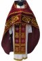 Priest vestments, red velvet, embroidered icon of Savior, icons of Saints