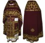 Priestly vestments, burgundy velvet, embroidered lace R103M