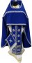 Blue priestly vestment, embroidery on gabardine
