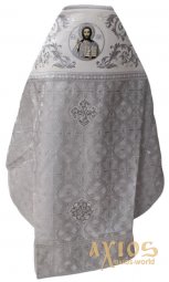 Priestly vestments, combined, white brocade, fabric "Byzantine cross" - фото