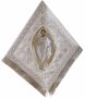 Priestly vestments, combined, white brocade, Russian cross fabric