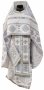 Priest`s vestments, white gabardine, embroidered lace