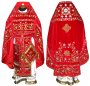 Priest  Vestments, Embroidered on Red Velvet, Embroidered Gallon, R046m (v)