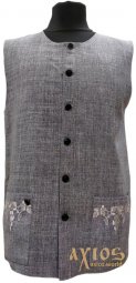 Gray vest (linen-gabardine) - фото