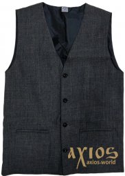 Dark gray vest (linen-gabardine) - фото