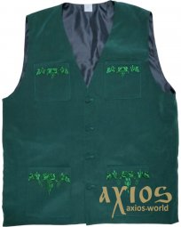 Green vest (wet silk) - фото
